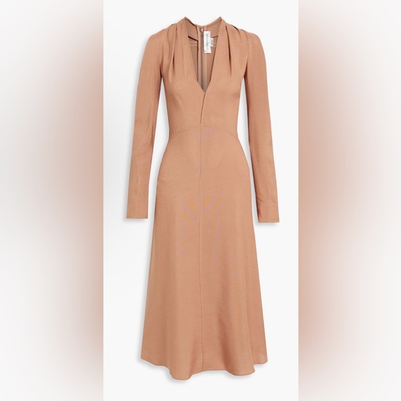 Victoria Beckham Cold-shoulder pleated crepe midi dress - New without tags - Picture 16 of 17
